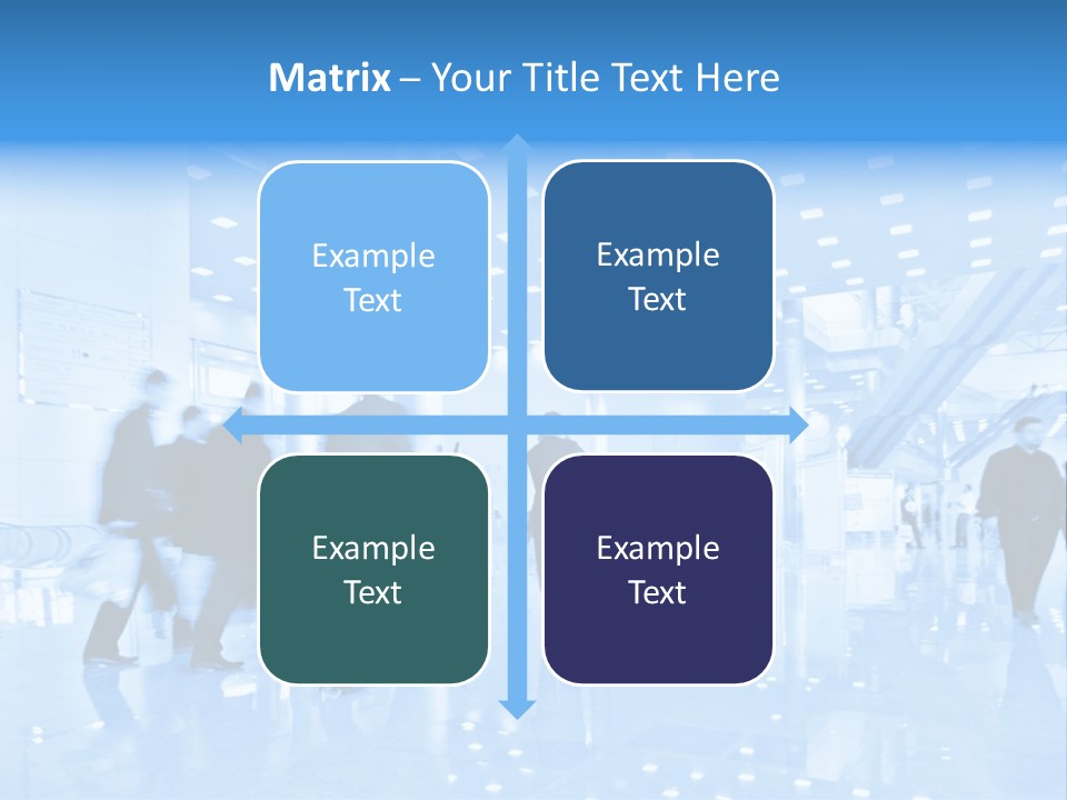 A Group Of People Walking Through A Building PowerPoint Template