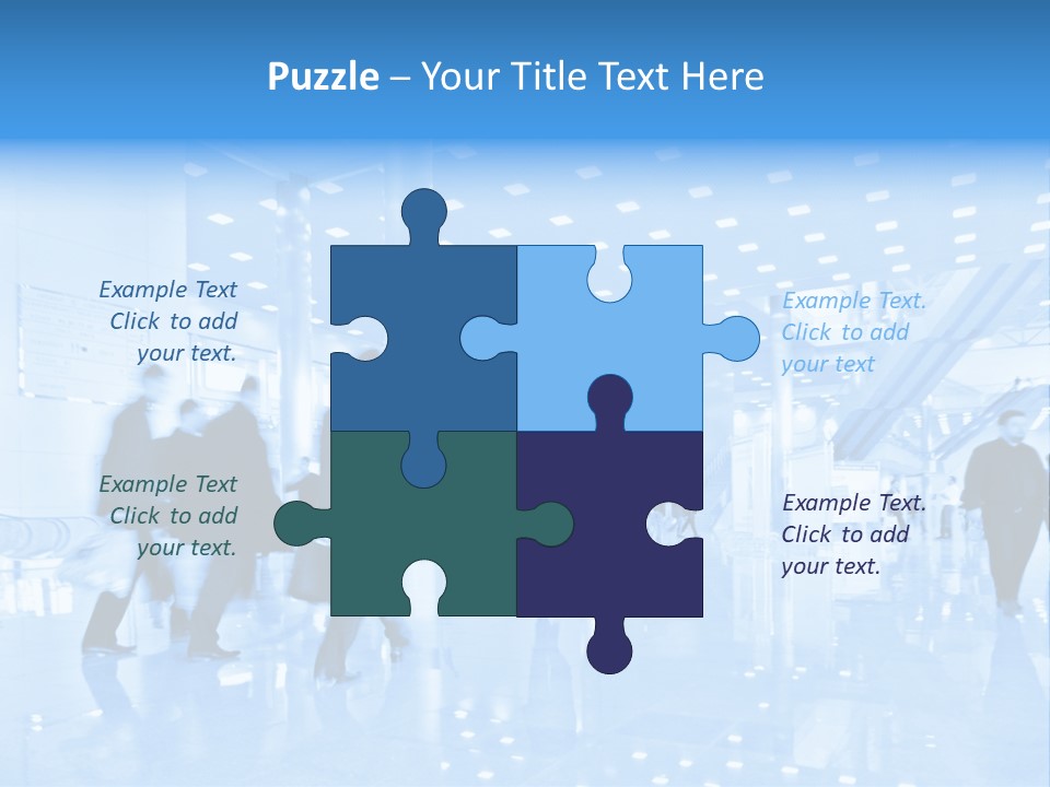 A Group Of People Walking Through A Building PowerPoint Template