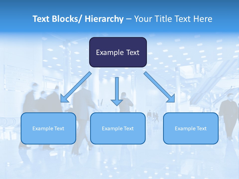 A Group Of People Walking Through A Building PowerPoint Template