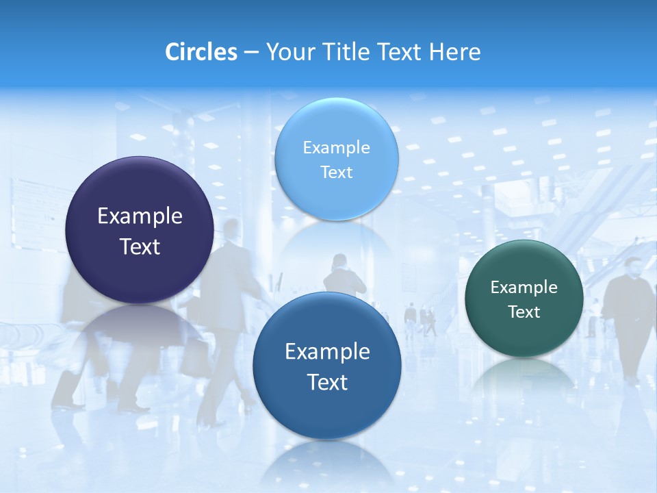 A Group Of People Walking Through A Building PowerPoint Template