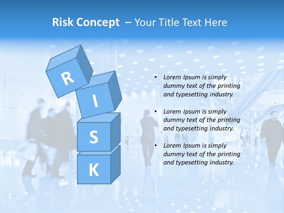 A Group Of People Walking Through A Building PowerPoint Template