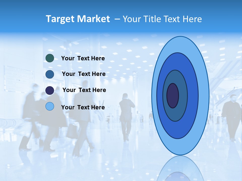 A Group Of People Walking Through A Building PowerPoint Template