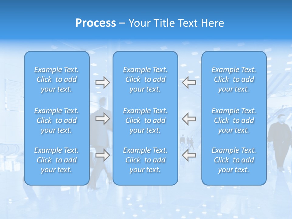 A Group Of People Walking Through A Building PowerPoint Template