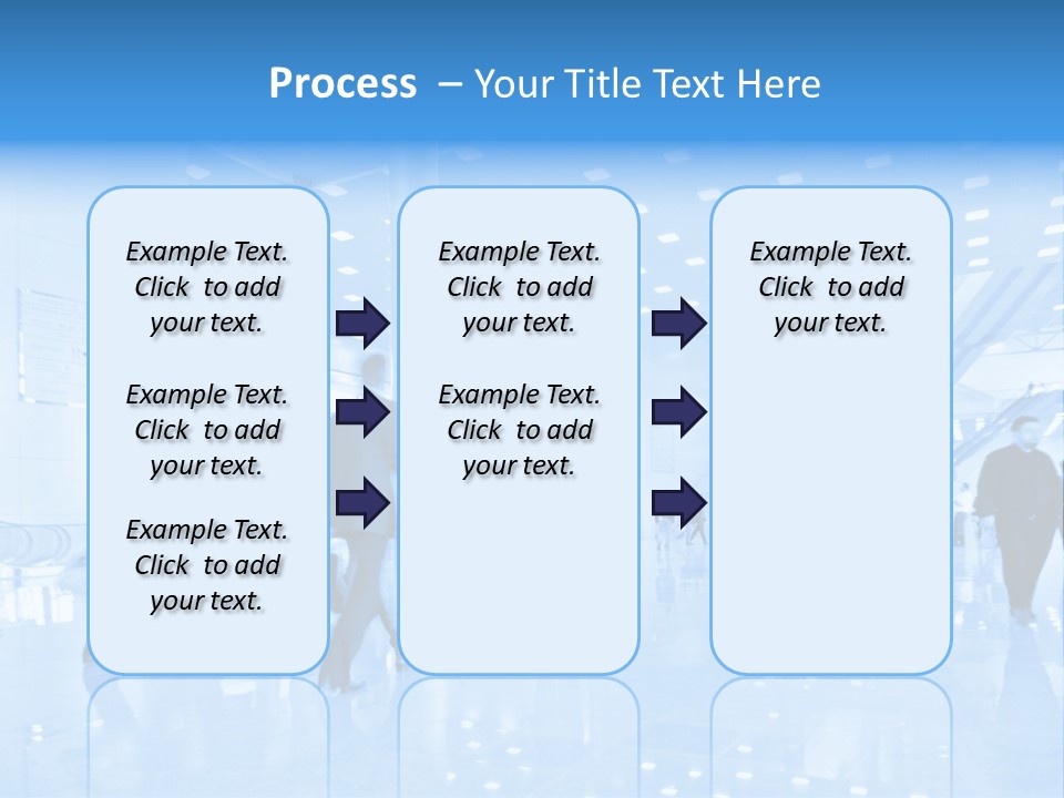 A Group Of People Walking Through A Building PowerPoint Template