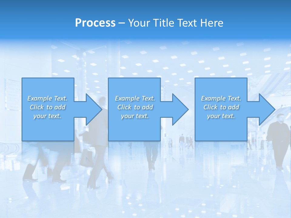 A Group Of People Walking Through A Building PowerPoint Template