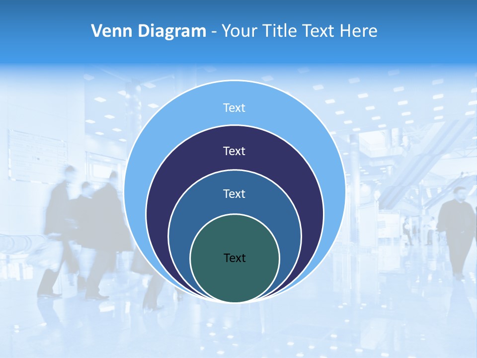 A Group Of People Walking Through A Building PowerPoint Template