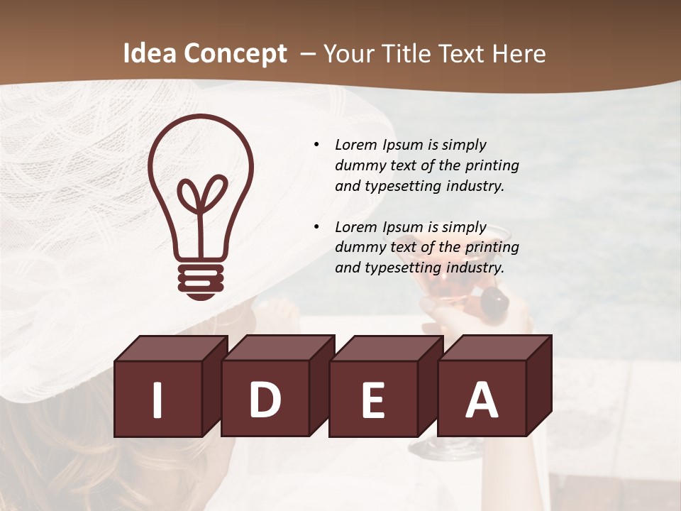 A Woman Sitting In A Chair Holding A Wine Glass PowerPoint Template