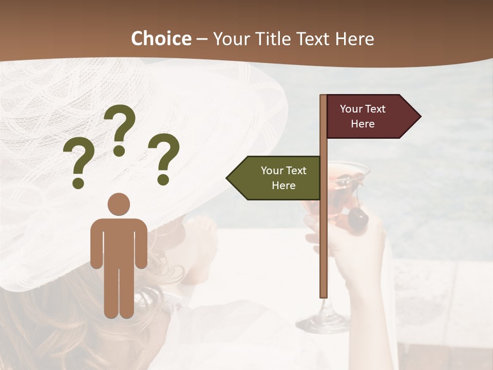 A Woman Sitting In A Chair Holding A Wine Glass PowerPoint Template