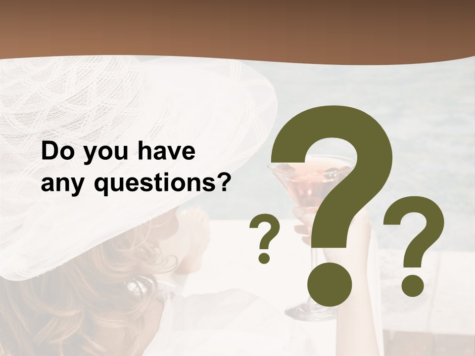 A Woman Sitting In A Chair Holding A Wine Glass PowerPoint Template