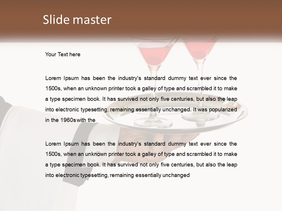 A Person Holding A Tray With Two Glasses Of Wine On It PowerPoint Template