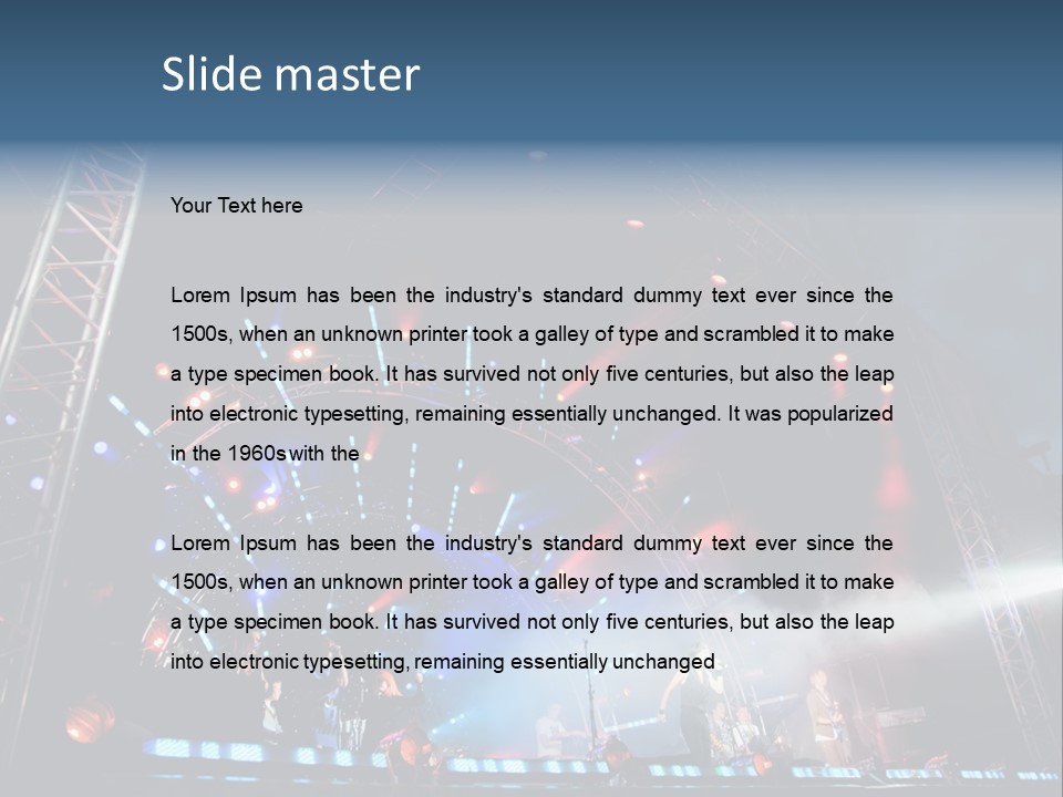 A Stage With Lights And Smoke On It PowerPoint Template