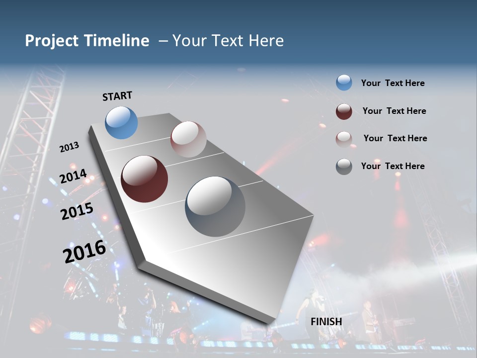 A Stage With Lights And Smoke On It PowerPoint Template