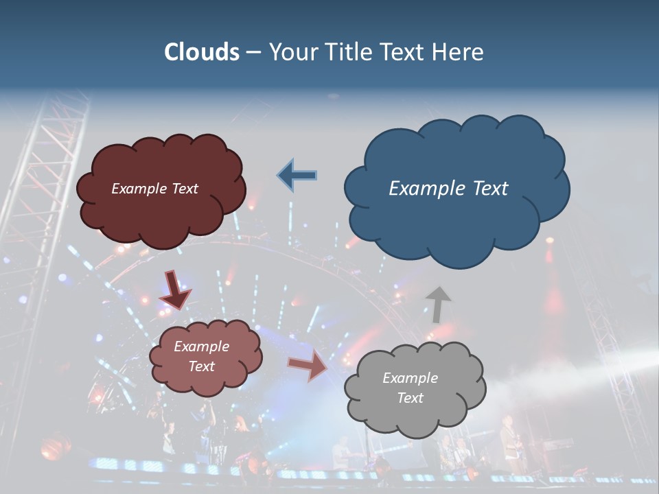 A Stage With Lights And Smoke On It PowerPoint Template