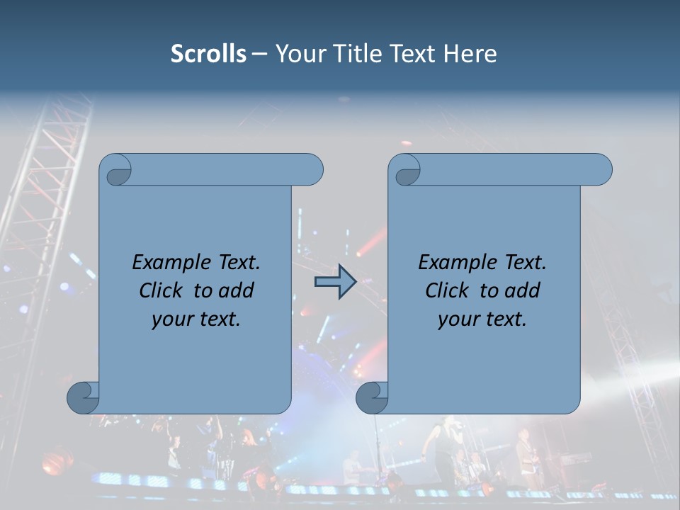 A Stage With Lights And Smoke On It PowerPoint Template