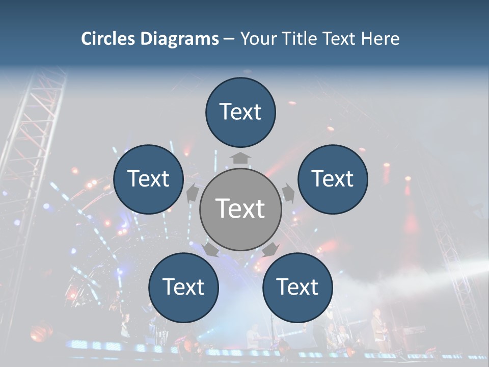 A Stage With Lights And Smoke On It PowerPoint Template