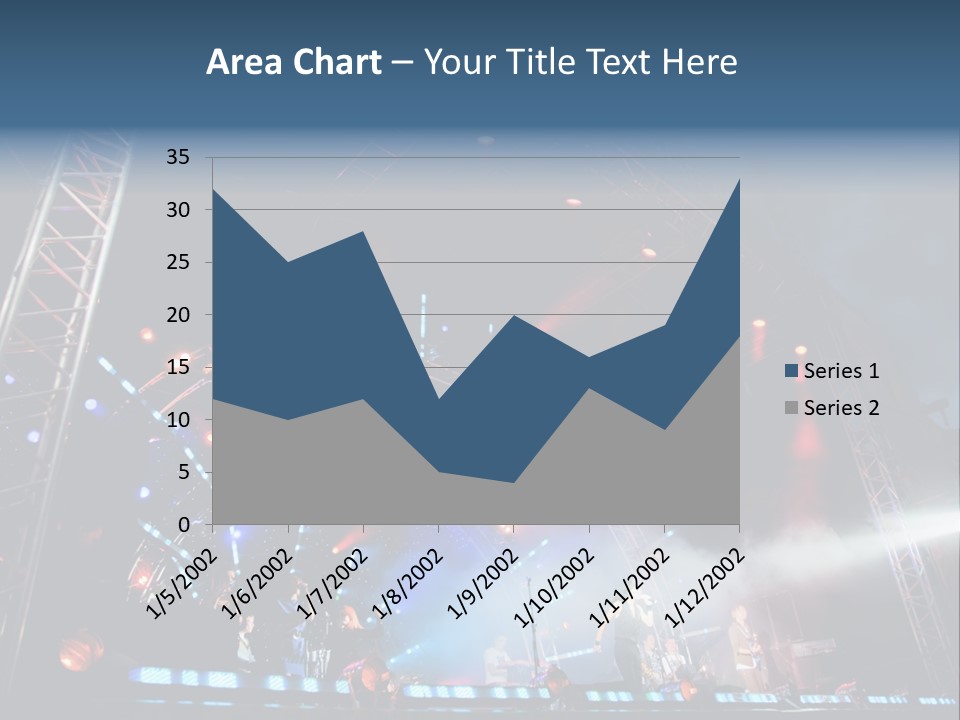 A Stage With Lights And Smoke On It PowerPoint Template