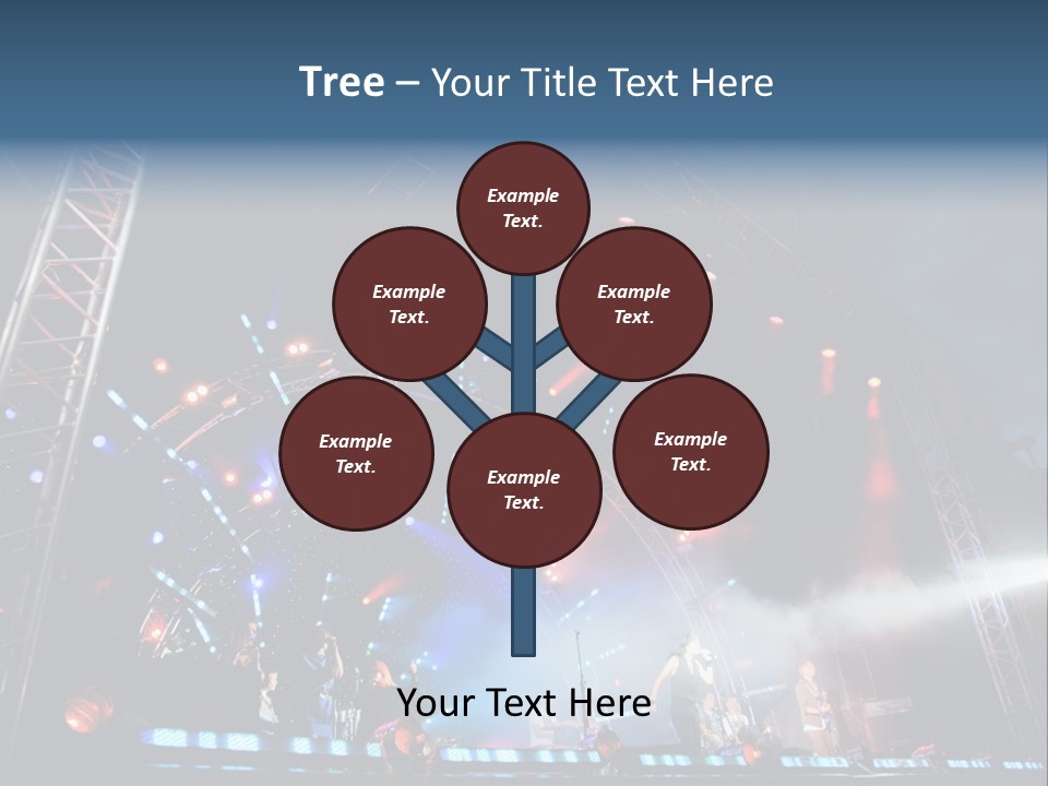 A Stage With Lights And Smoke On It PowerPoint Template