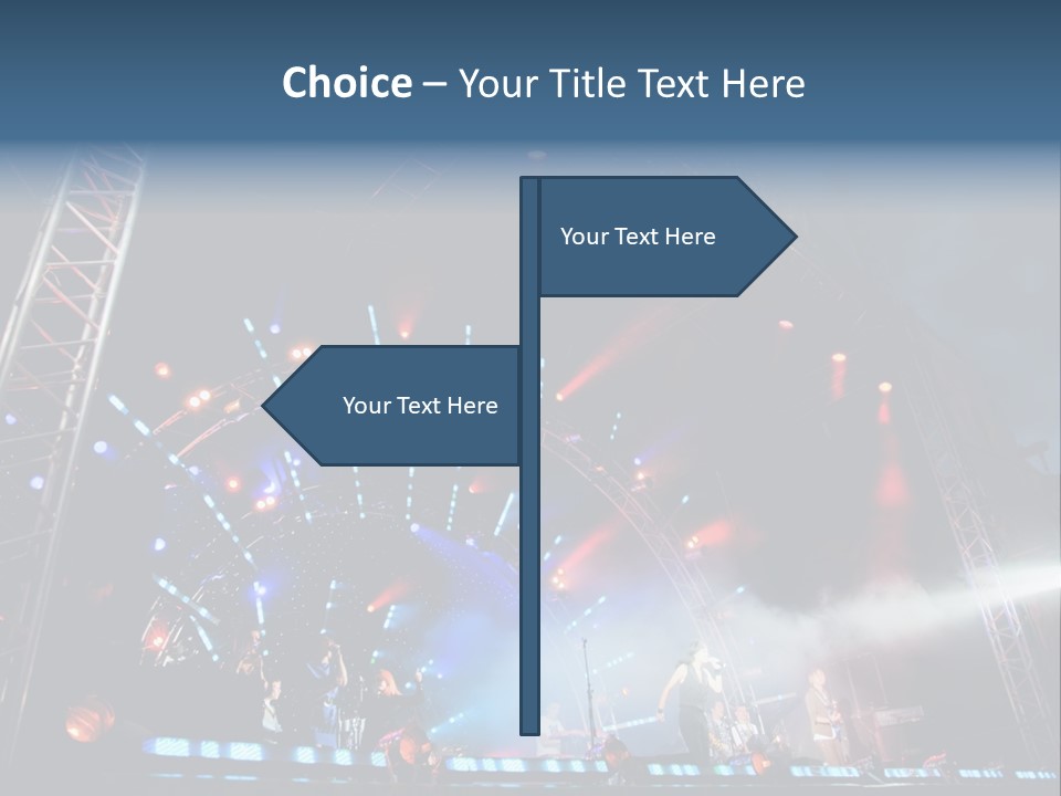 A Stage With Lights And Smoke On It PowerPoint Template