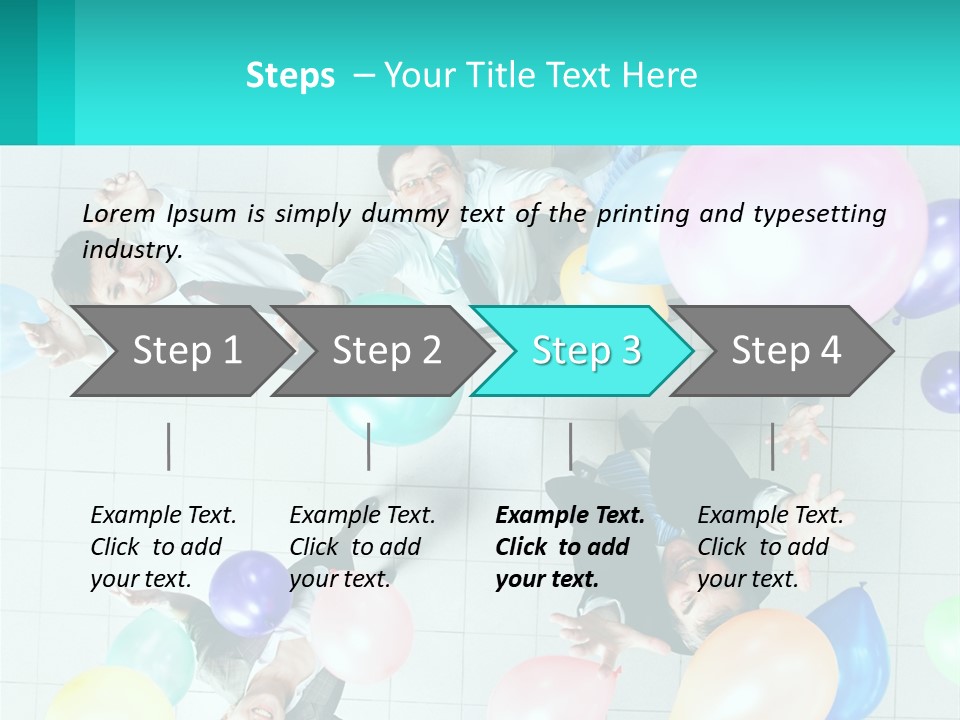 A Group Of People Standing Around Each Other Holding Balloons PowerPoint Template