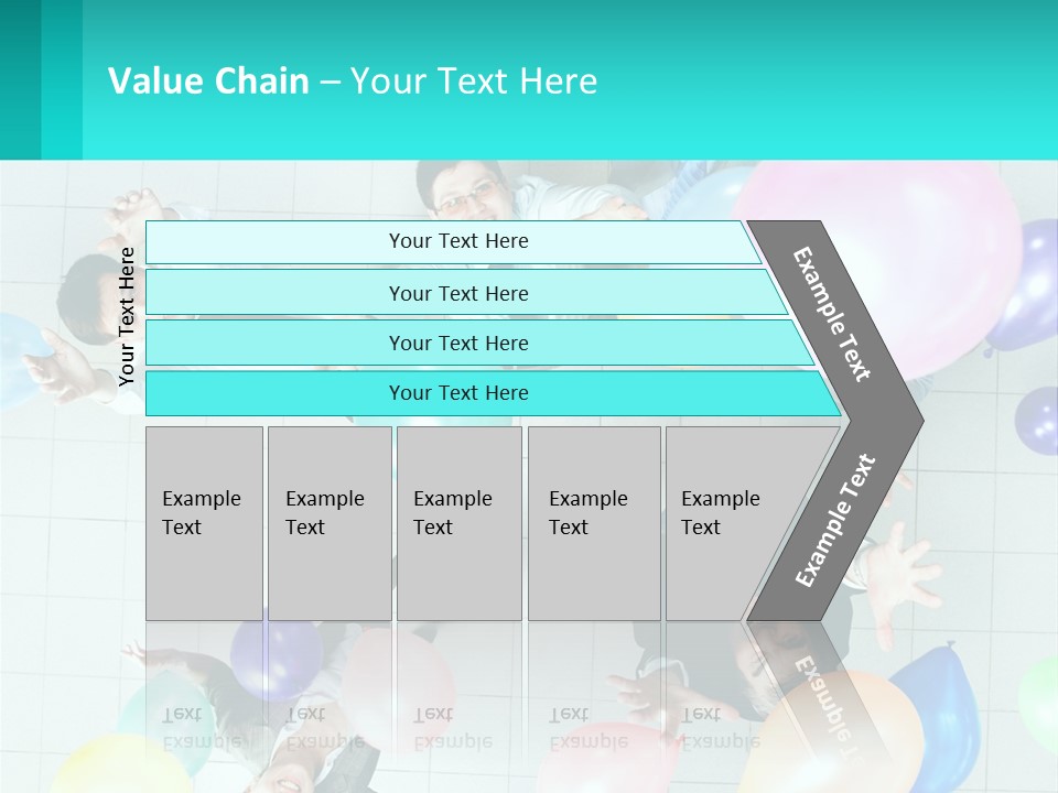 A Group Of People Standing Around Each Other Holding Balloons PowerPoint Template