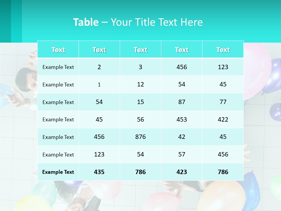 A Group Of People Standing Around Each Other Holding Balloons PowerPoint Template