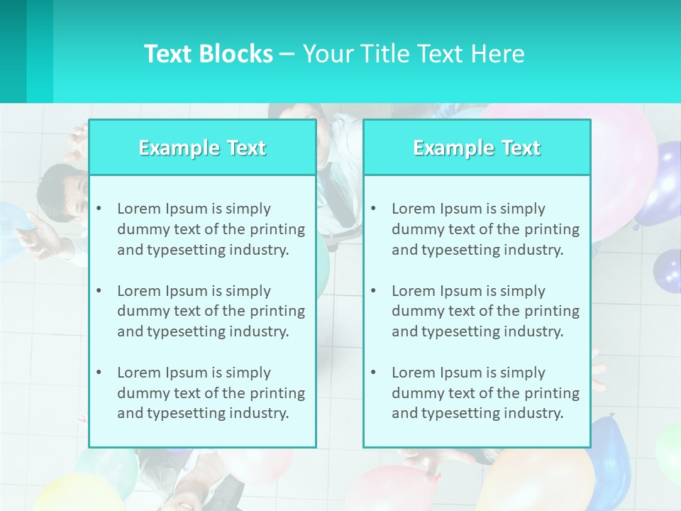 A Group Of People Standing Around Each Other Holding Balloons PowerPoint Template