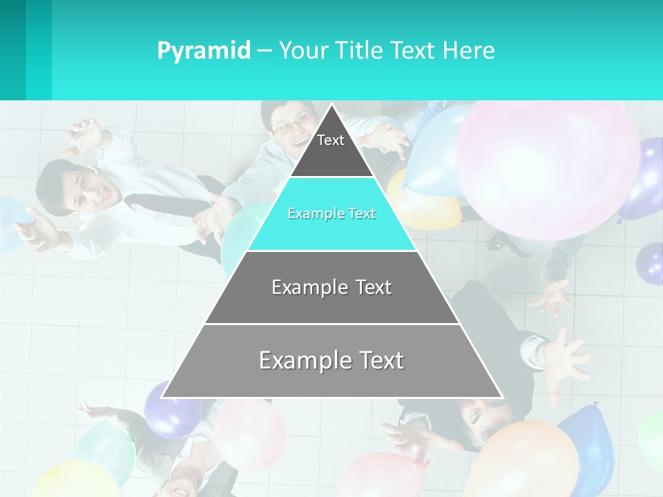 A Group Of People Standing Around Each Other Holding Balloons PowerPoint Template