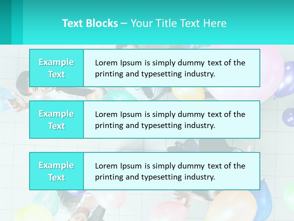 A Group Of People Standing Around Each Other Holding Balloons PowerPoint Template