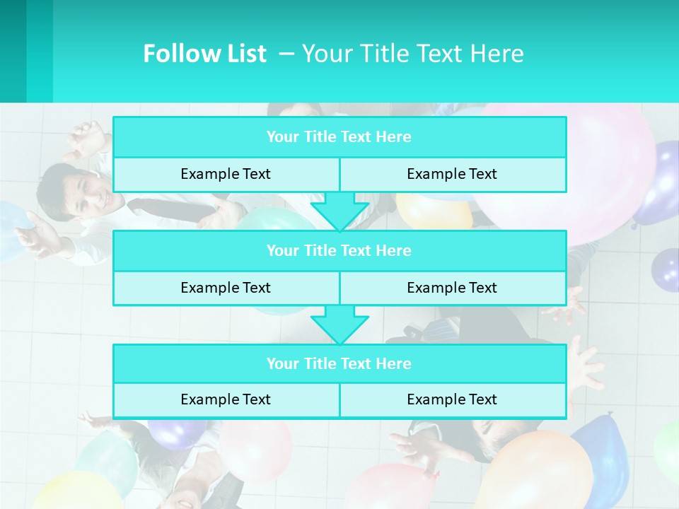 A Group Of People Standing Around Each Other Holding Balloons PowerPoint Template