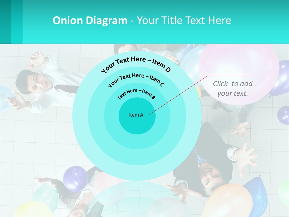 A Group Of People Standing Around Each Other Holding Balloons PowerPoint Template