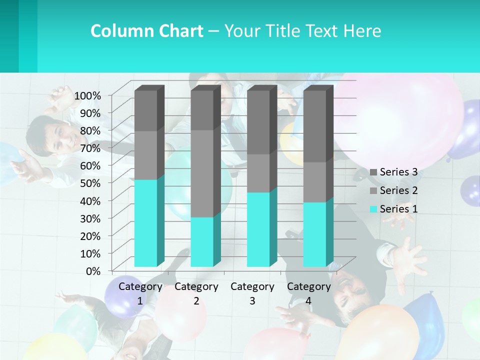 A Group Of People Standing Around Each Other Holding Balloons PowerPoint Template