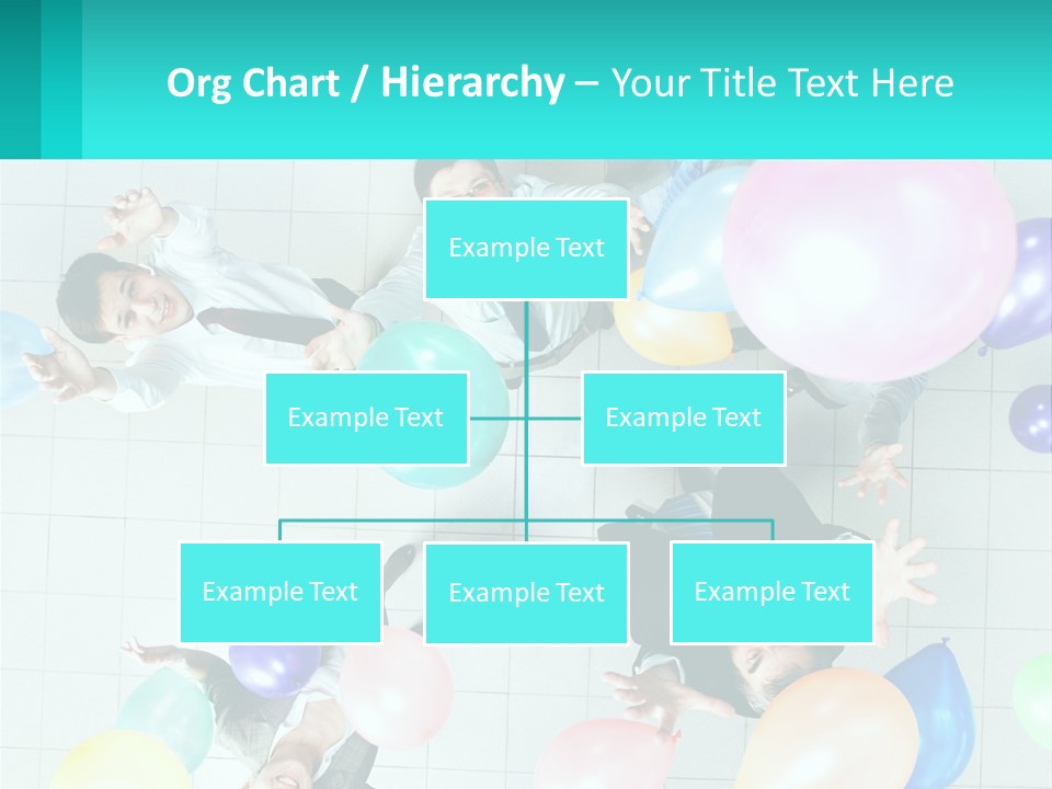 A Group Of People Standing Around Each Other Holding Balloons PowerPoint Template