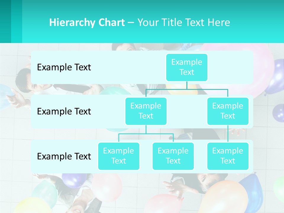 A Group Of People Standing Around Each Other Holding Balloons PowerPoint Template