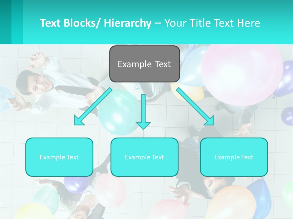 A Group Of People Standing Around Each Other Holding Balloons PowerPoint Template