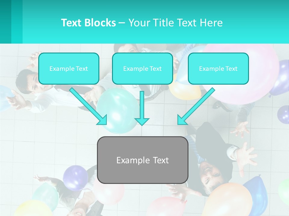 A Group Of People Standing Around Each Other Holding Balloons PowerPoint Template