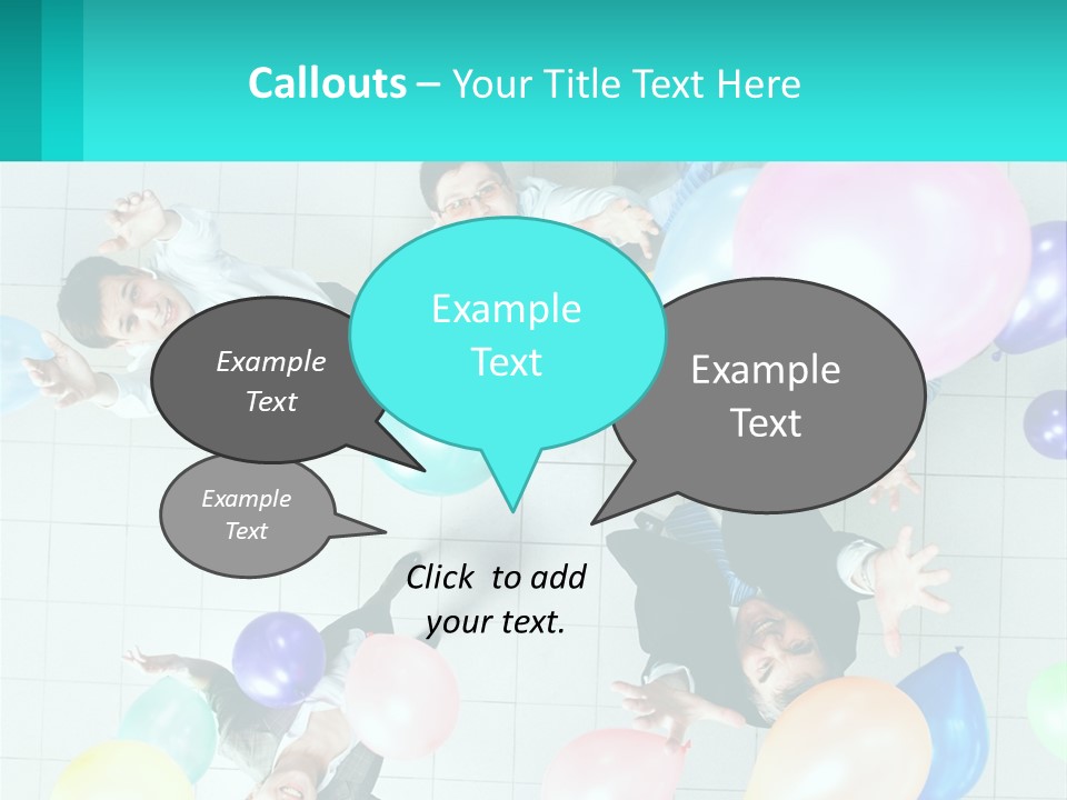 A Group Of People Standing Around Each Other Holding Balloons PowerPoint Template