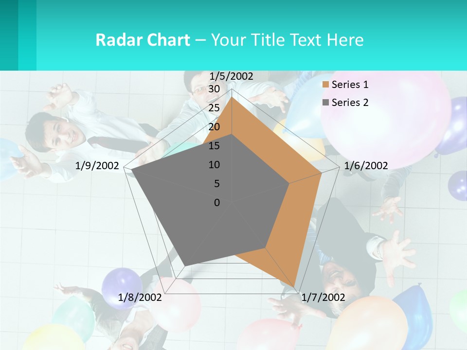 A Group Of People Standing Around Each Other Holding Balloons PowerPoint Template