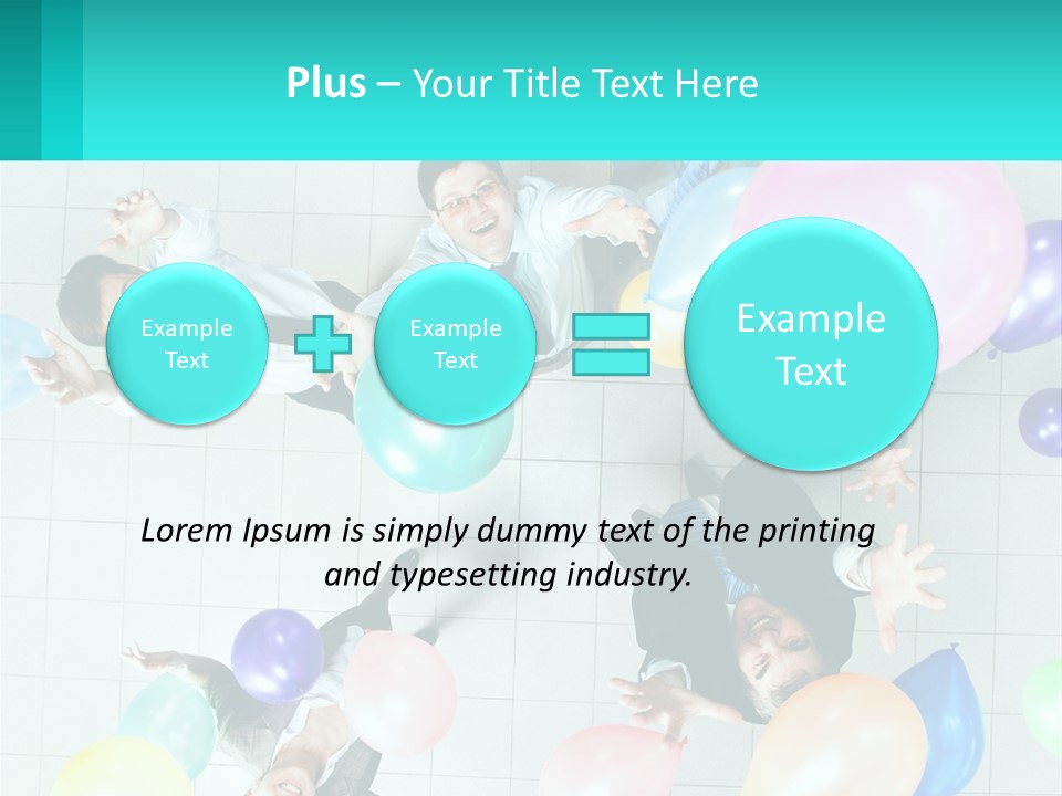 A Group Of People Standing Around Each Other Holding Balloons PowerPoint Template