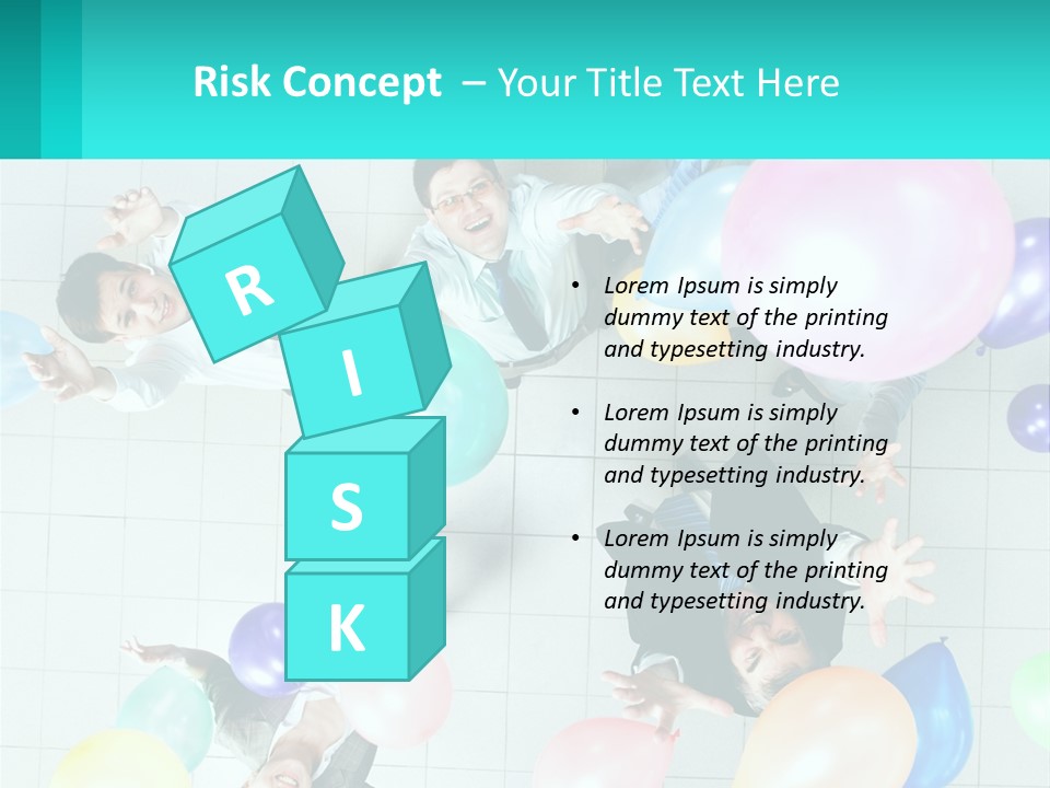 A Group Of People Standing Around Each Other Holding Balloons PowerPoint Template