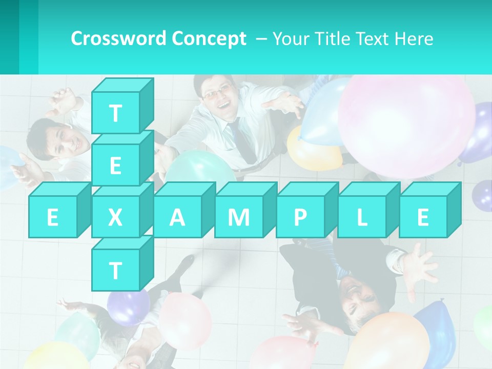 A Group Of People Standing Around Each Other Holding Balloons PowerPoint Template