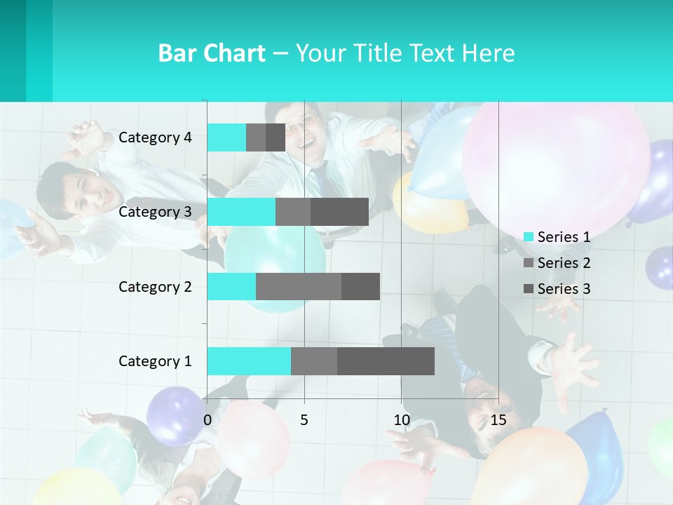 A Group Of People Standing Around Each Other Holding Balloons PowerPoint Template