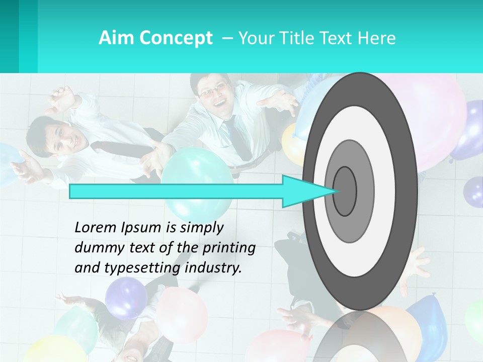 A Group Of People Standing Around Each Other Holding Balloons PowerPoint Template