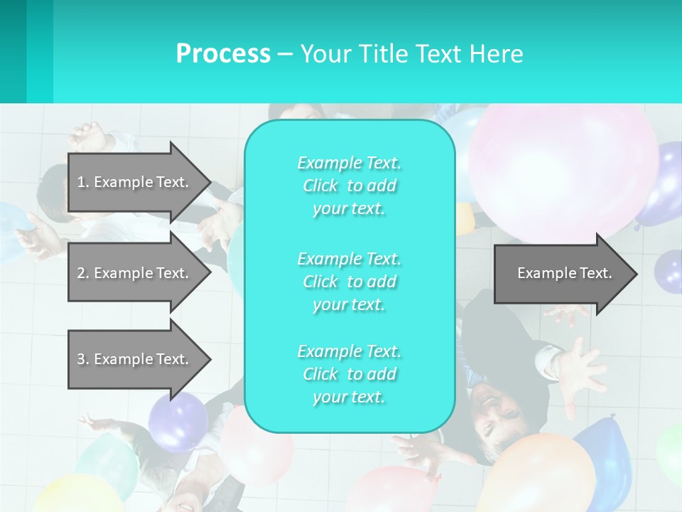 A Group Of People Standing Around Each Other Holding Balloons PowerPoint Template