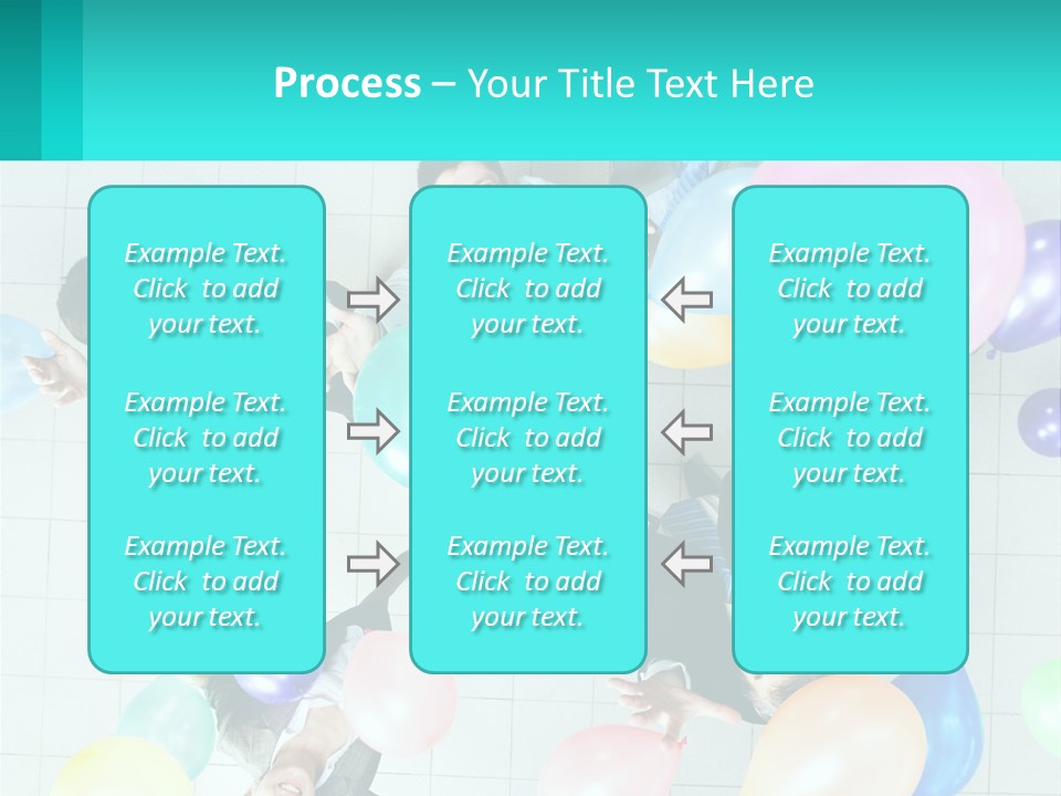 A Group Of People Standing Around Each Other Holding Balloons PowerPoint Template
