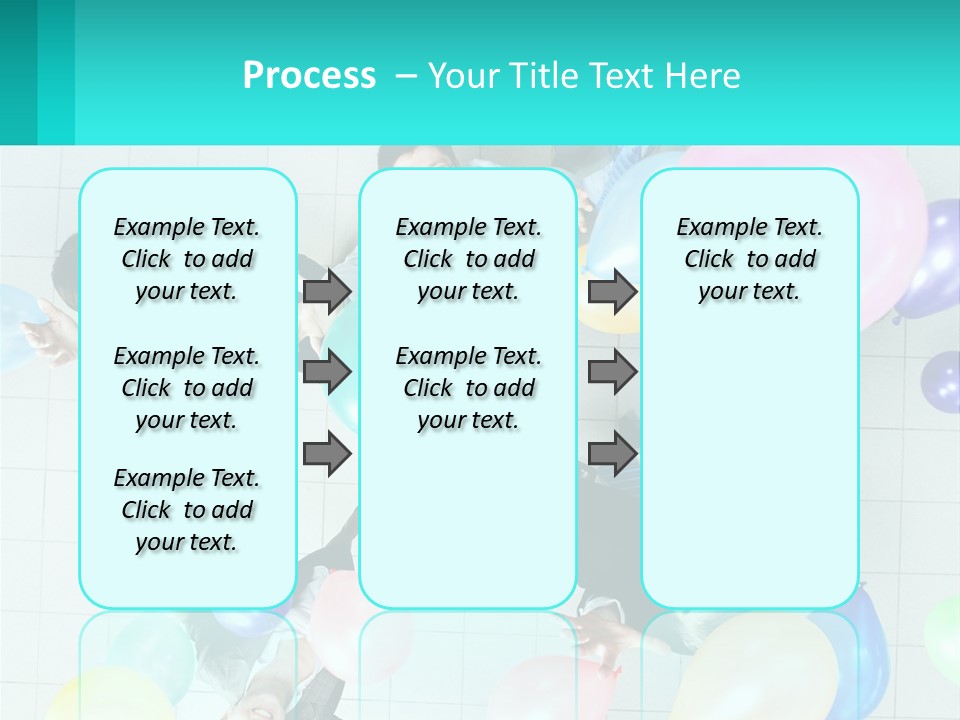 A Group Of People Standing Around Each Other Holding Balloons PowerPoint Template