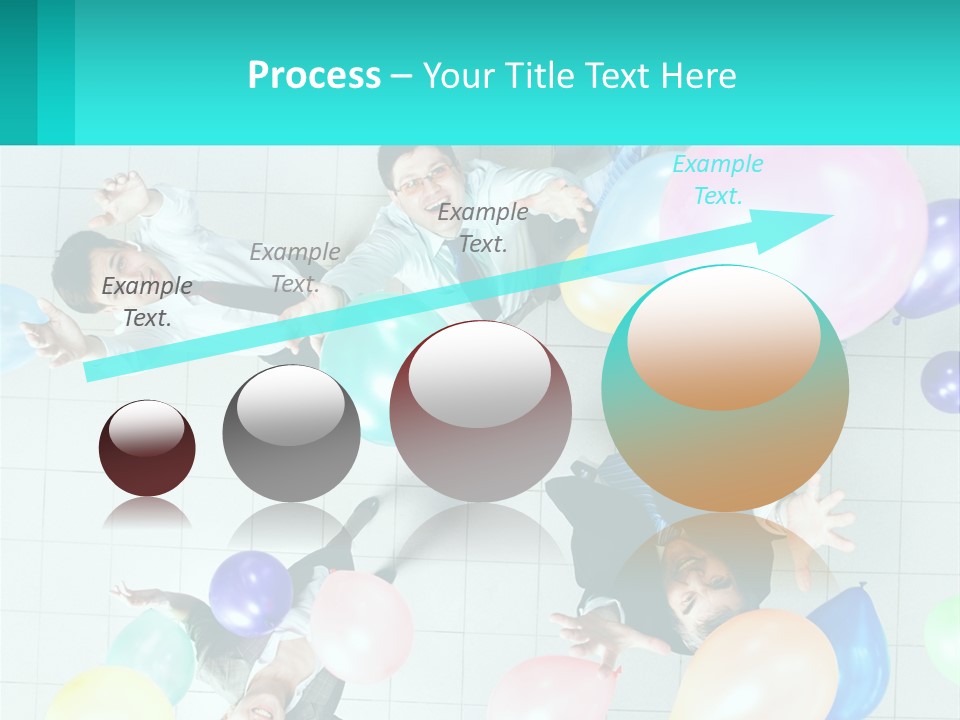 A Group Of People Standing Around Each Other Holding Balloons PowerPoint Template