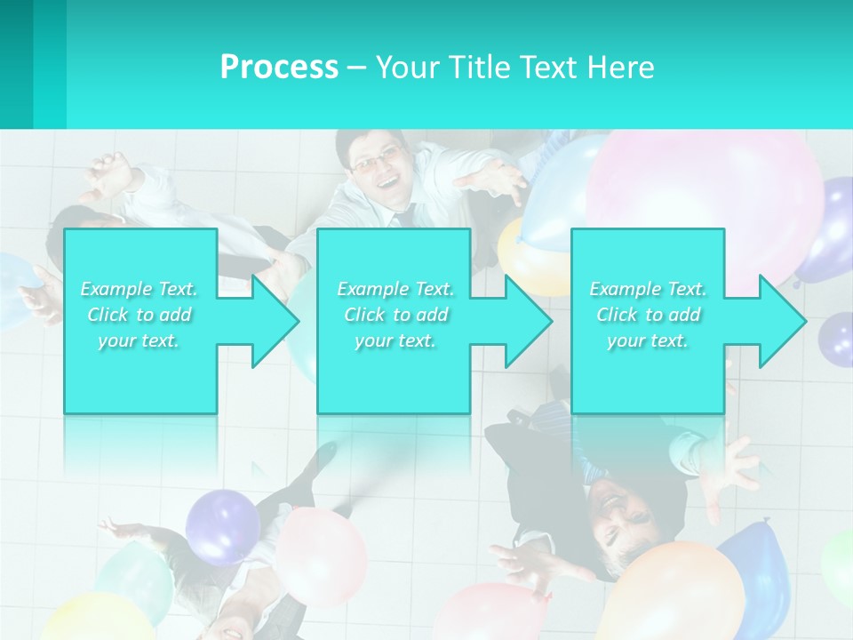 A Group Of People Standing Around Each Other Holding Balloons PowerPoint Template