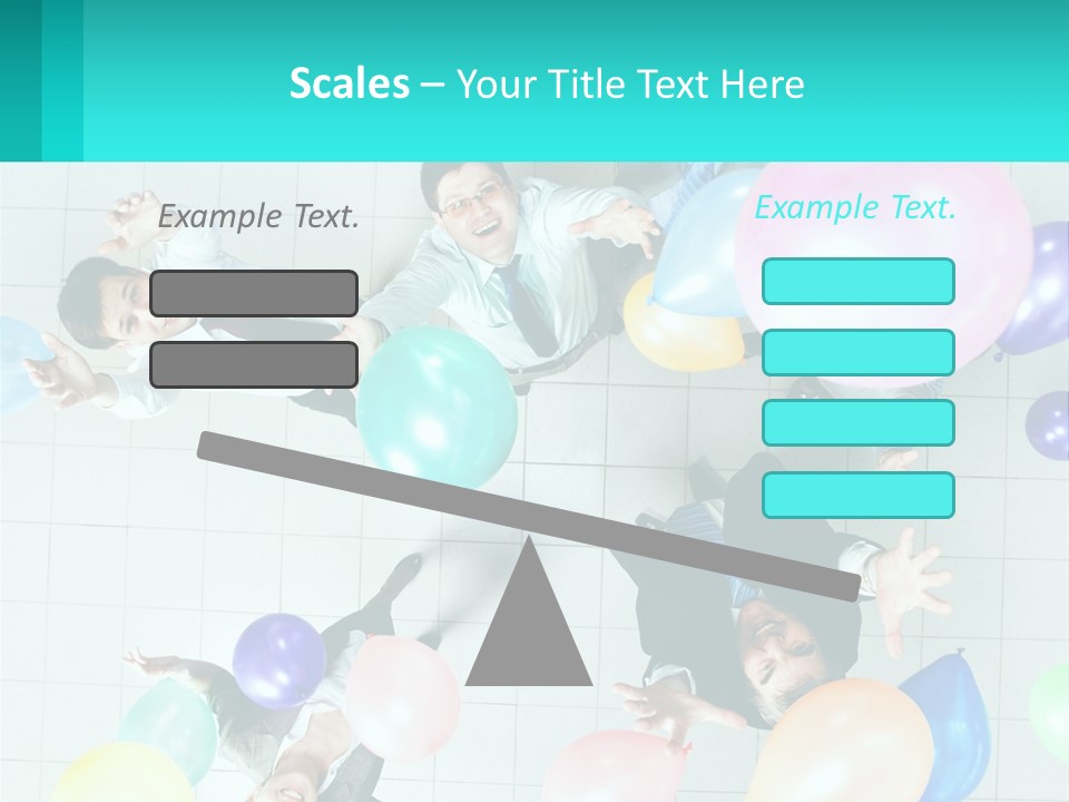 A Group Of People Standing Around Each Other Holding Balloons PowerPoint Template