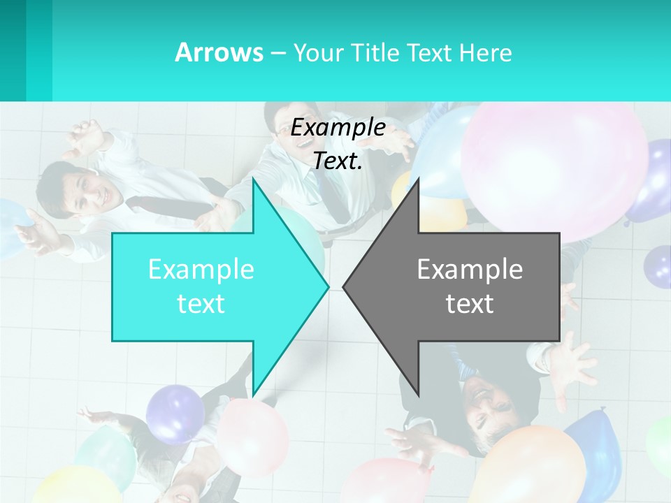 A Group Of People Standing Around Each Other Holding Balloons PowerPoint Template