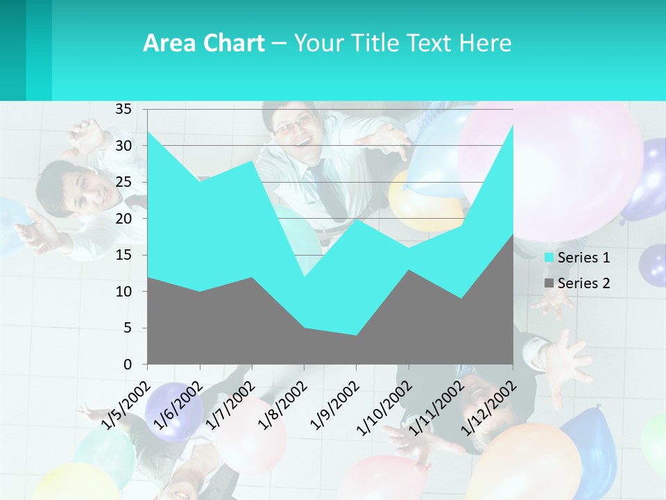 A Group Of People Standing Around Each Other Holding Balloons PowerPoint Template